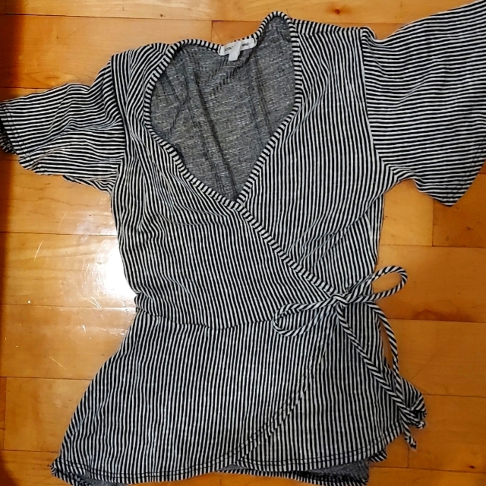 Striped Wrap Top
